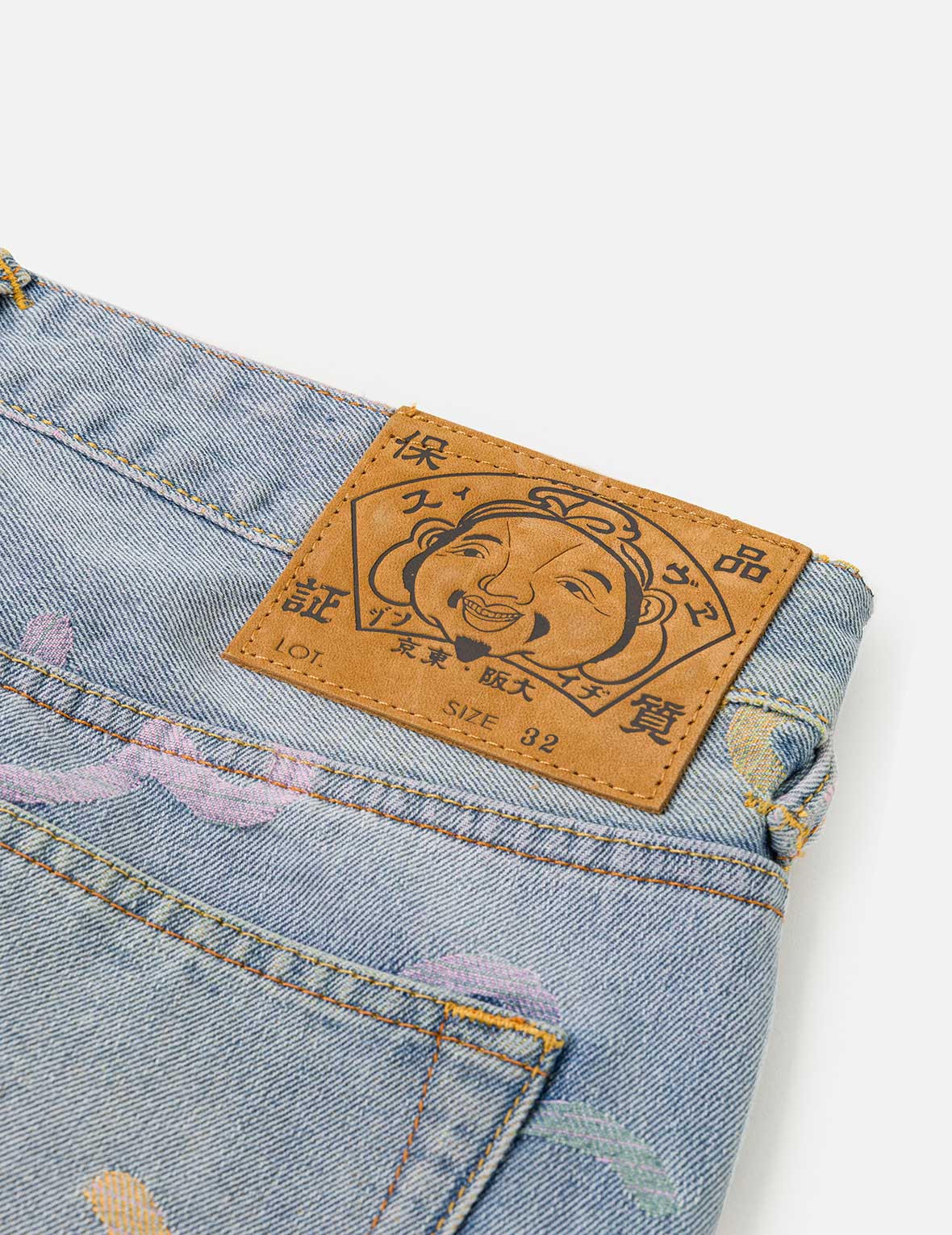 All-over Seagull Jacquard Denim Shorts
