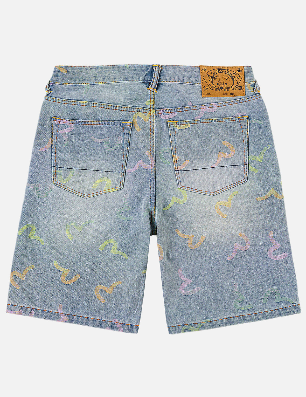 All-over Seagull Jacquard Denim Shorts – EVISU