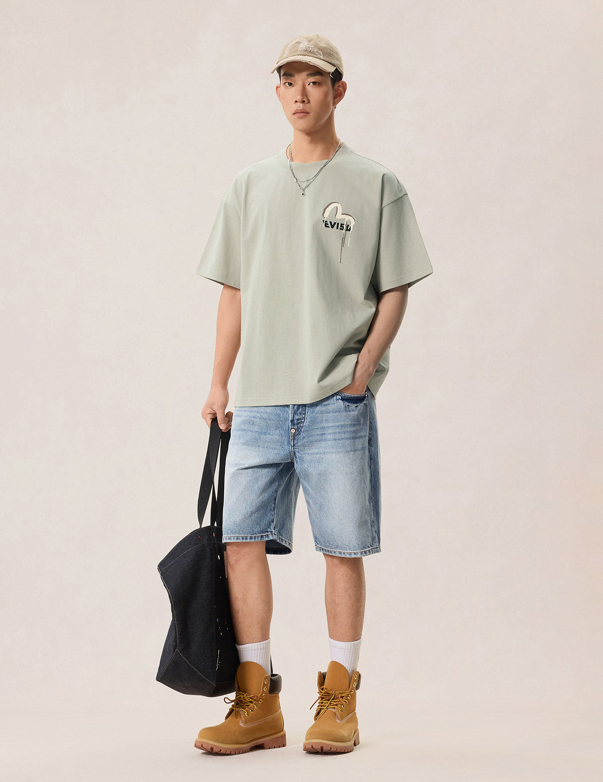 Daicock Spray Dye Denim Shorts