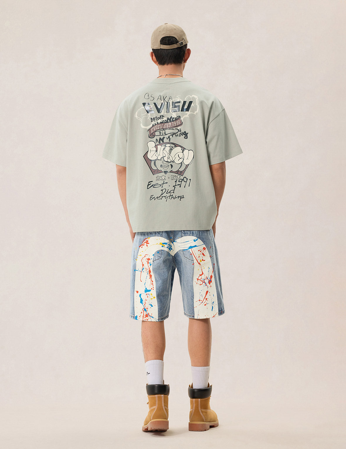 Daicock Spray Dye Denim Shorts