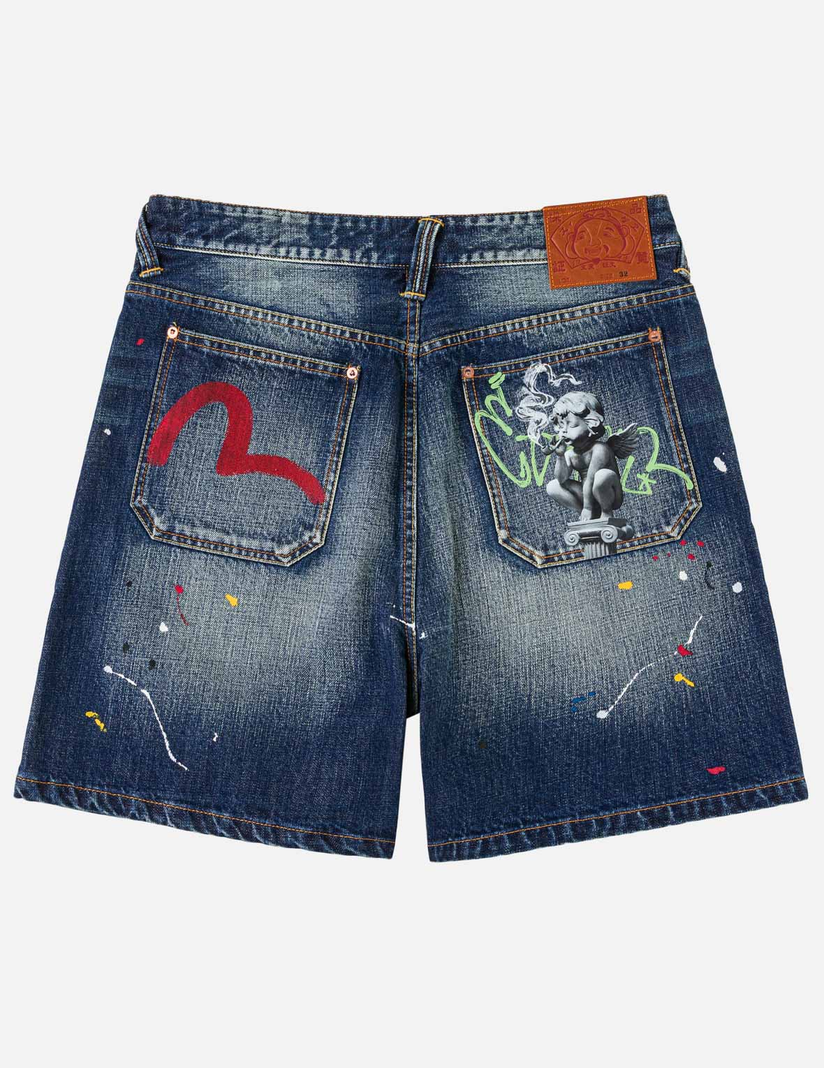 パンツ evisu denim shorts Graffiti Angel Pocket Denim Shorts – EVISU