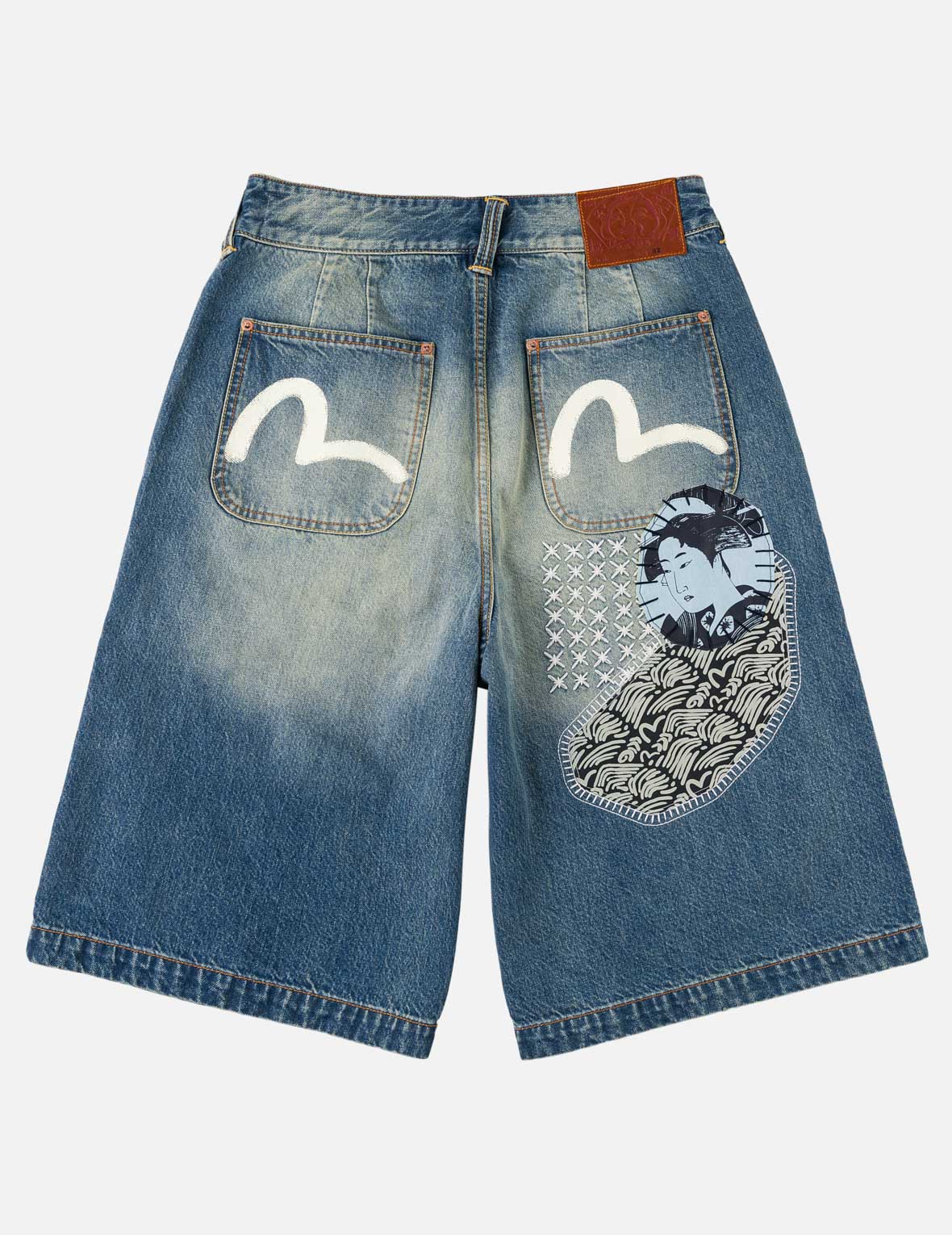 Sashiko Patch Denim Shorts – EVISU