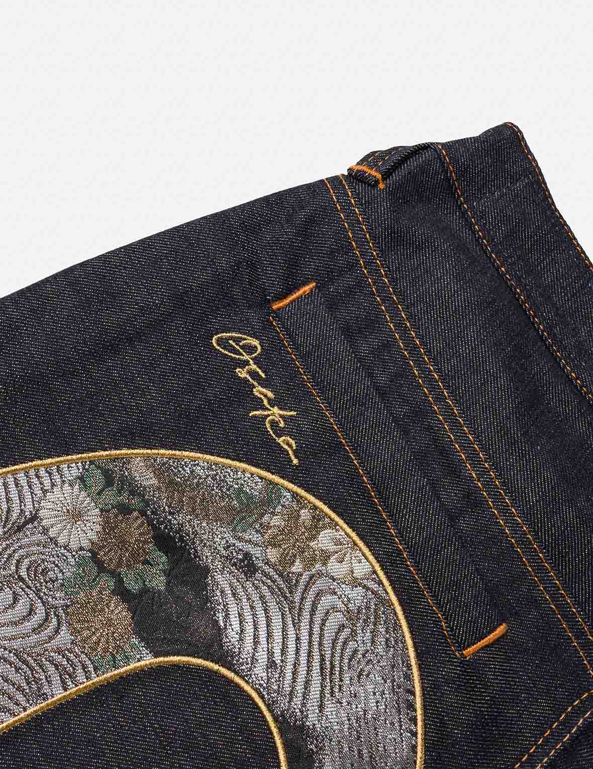 Daicock Brocade Denim Shorts – EVISU