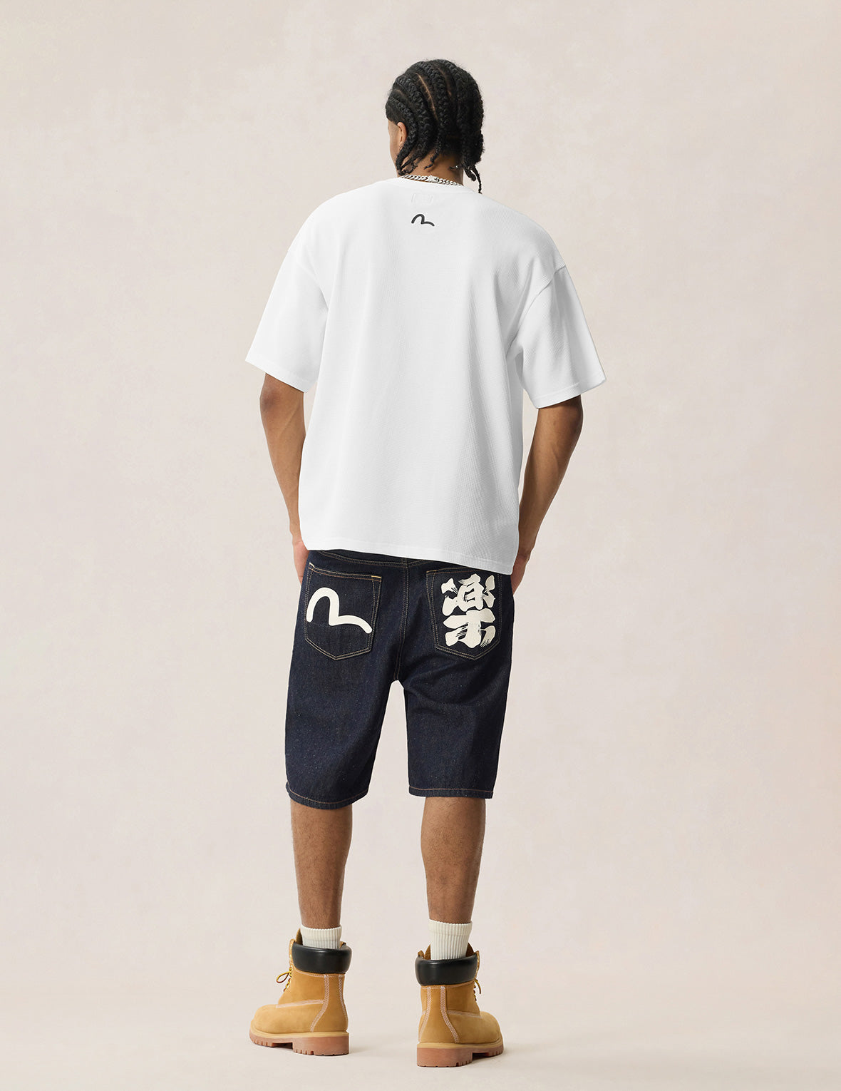 Seagull & Kanji Printed Pocket Denim Shorts – EVISU