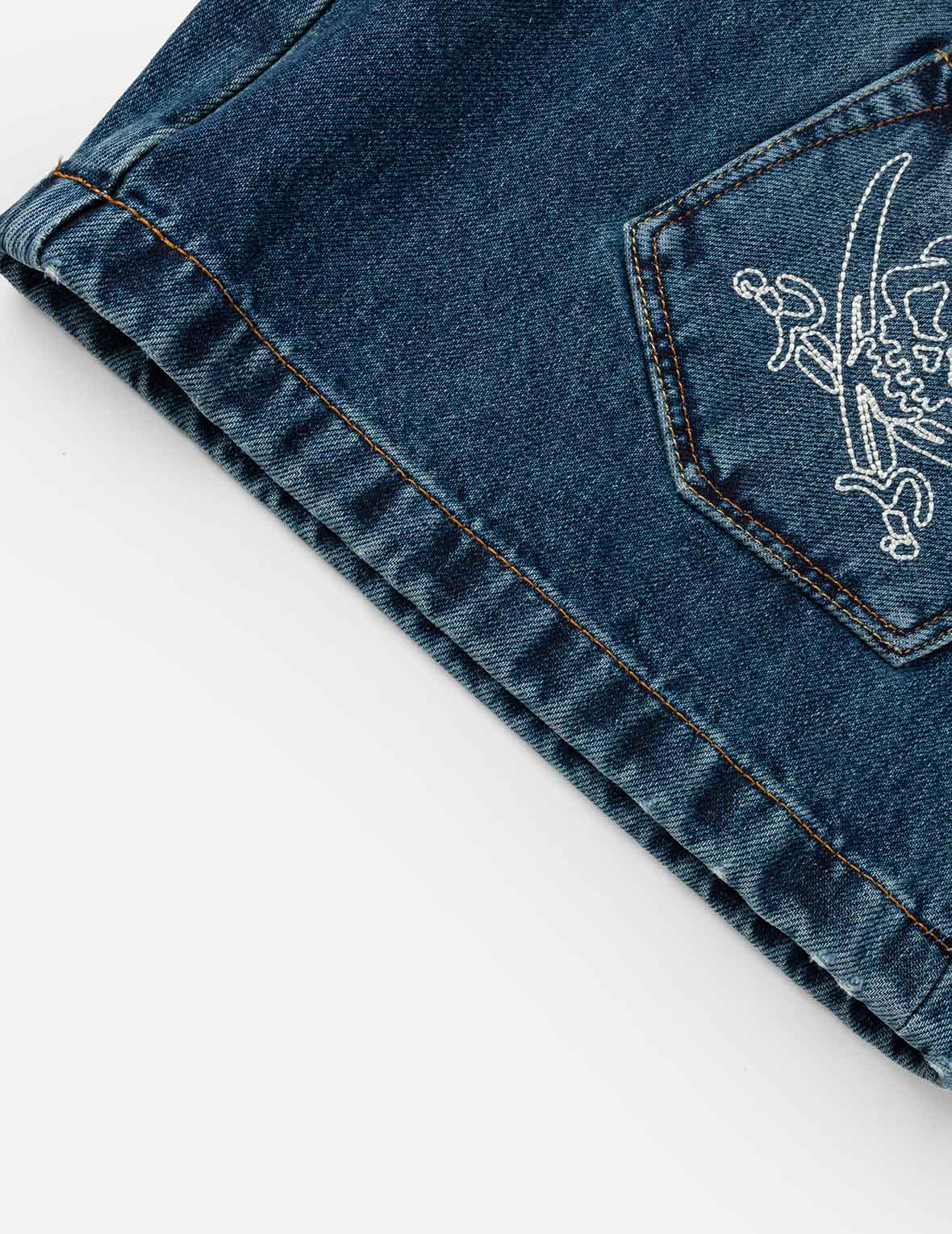 Skull Multi-Pocket Denim Shorts – EVISU
