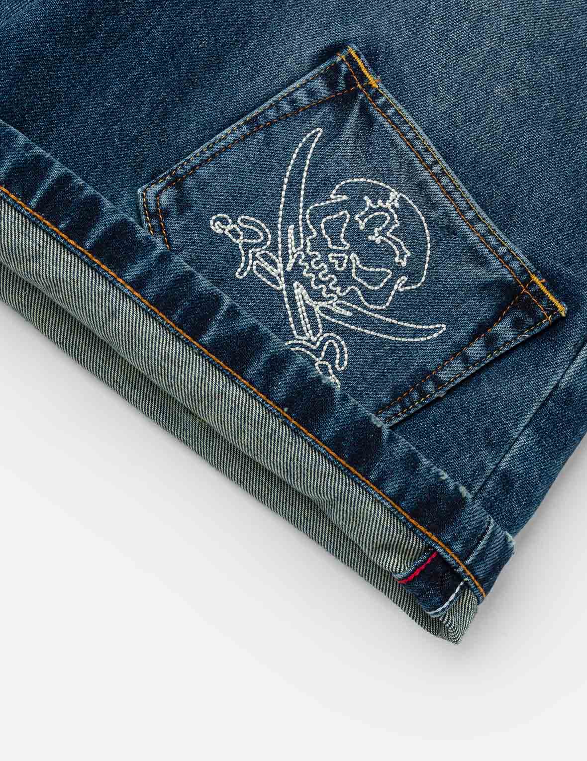 【極希少】EVISU デニム ジーンズ ポーチ USA ケンタッキー Skull Multi-Pocket Denim Shorts – EVISU