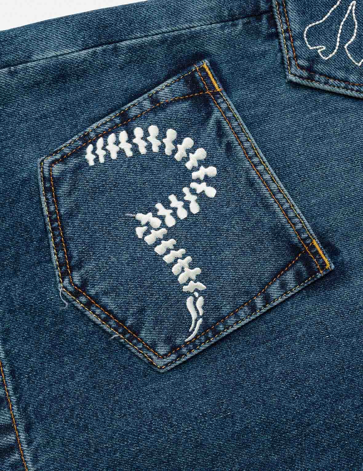 EVISU スマイリーフェイスオーバーオール Skull Multi-Pocket Denim Shorts – EVISU