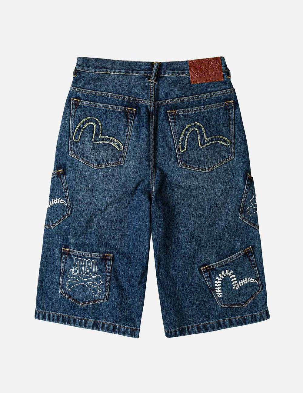 Skull Multi-Pocket Denim Shorts – EVISU