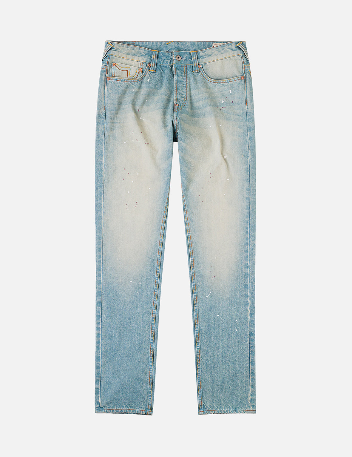 7-Pocket Seagull Print Washed Jeans #2017