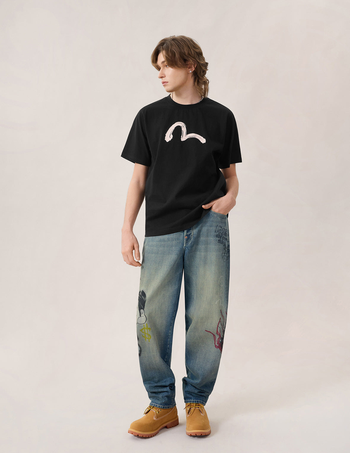 Allover Graffiti Printed Denim Jeans #2030 – EVISU