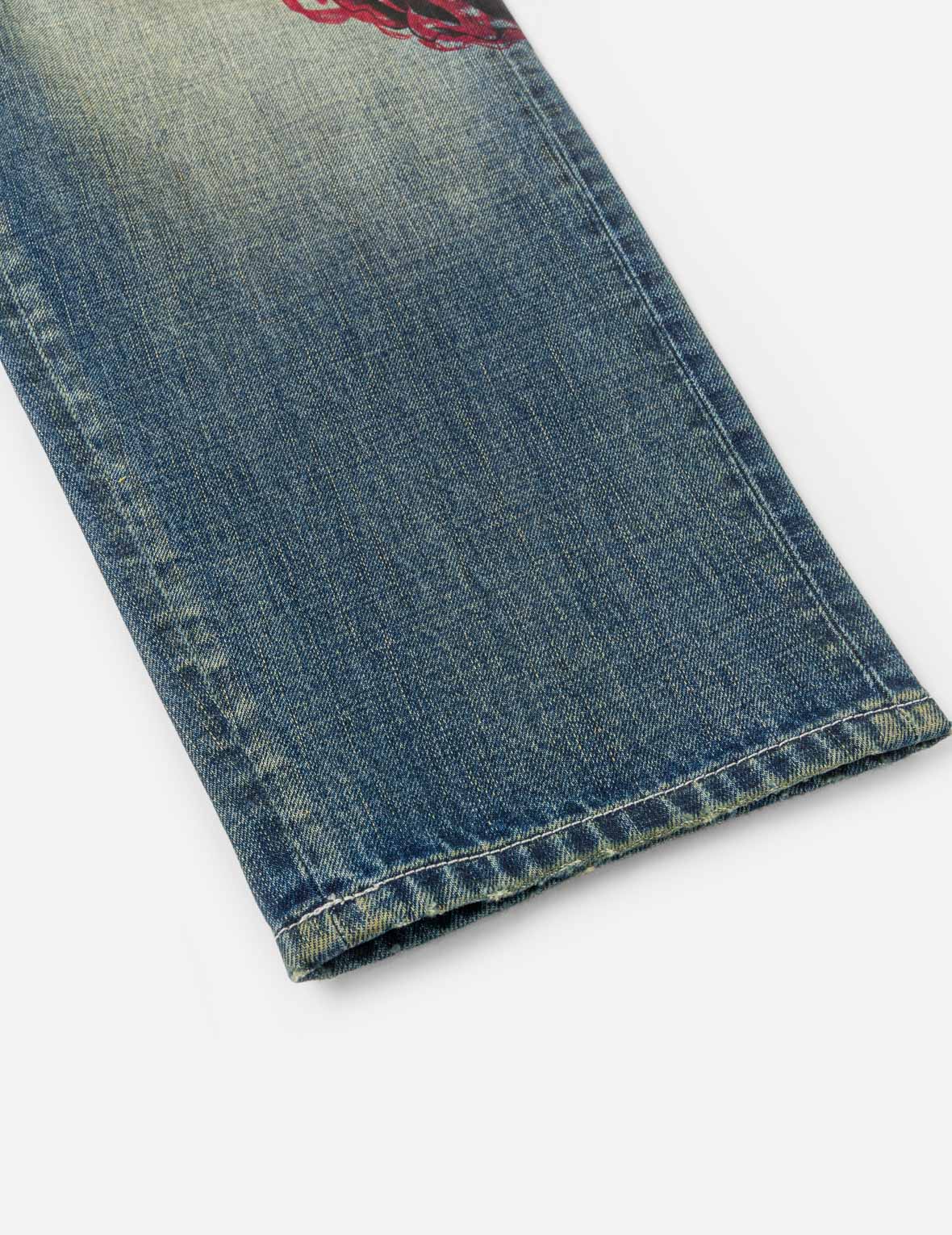 Allover Graffiti Printed Denim Jeans #2030 – EVISU