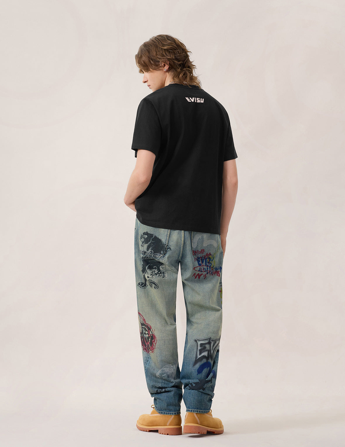 Allover Graffiti Printed Denim Jeans #2030 – EVISU