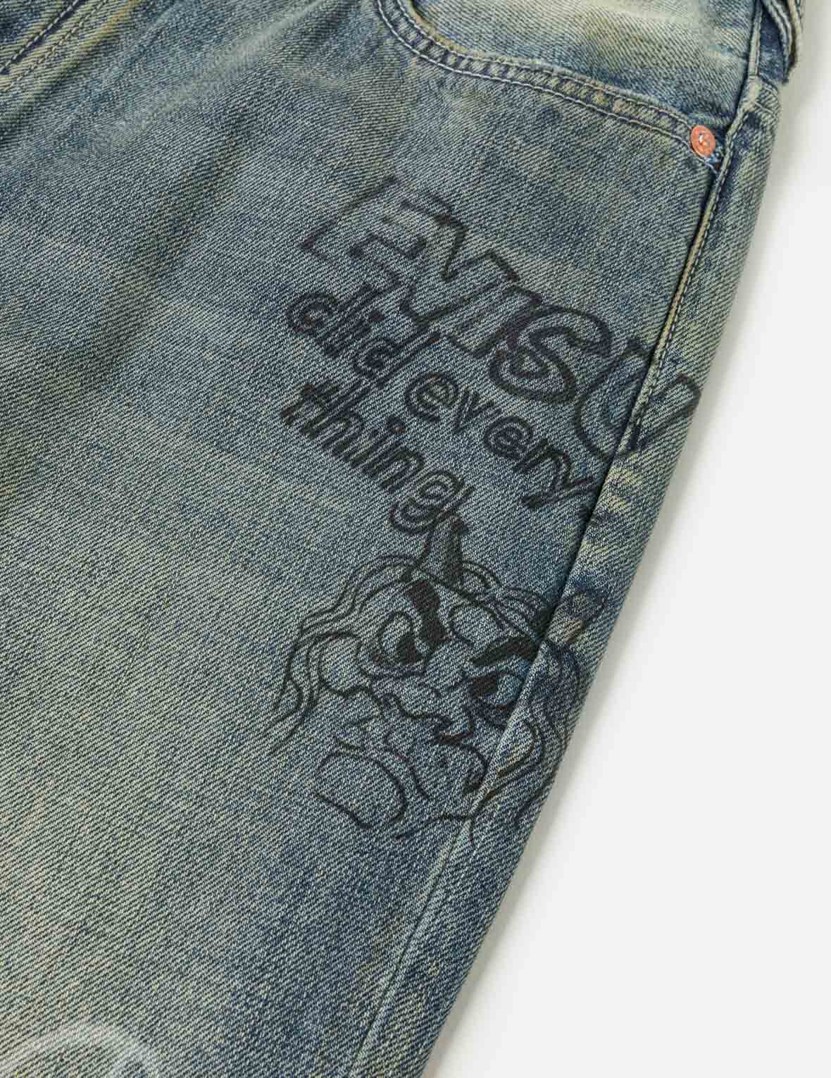 Allover Graffiti Printed Denim Jeans #2030 – EVISU