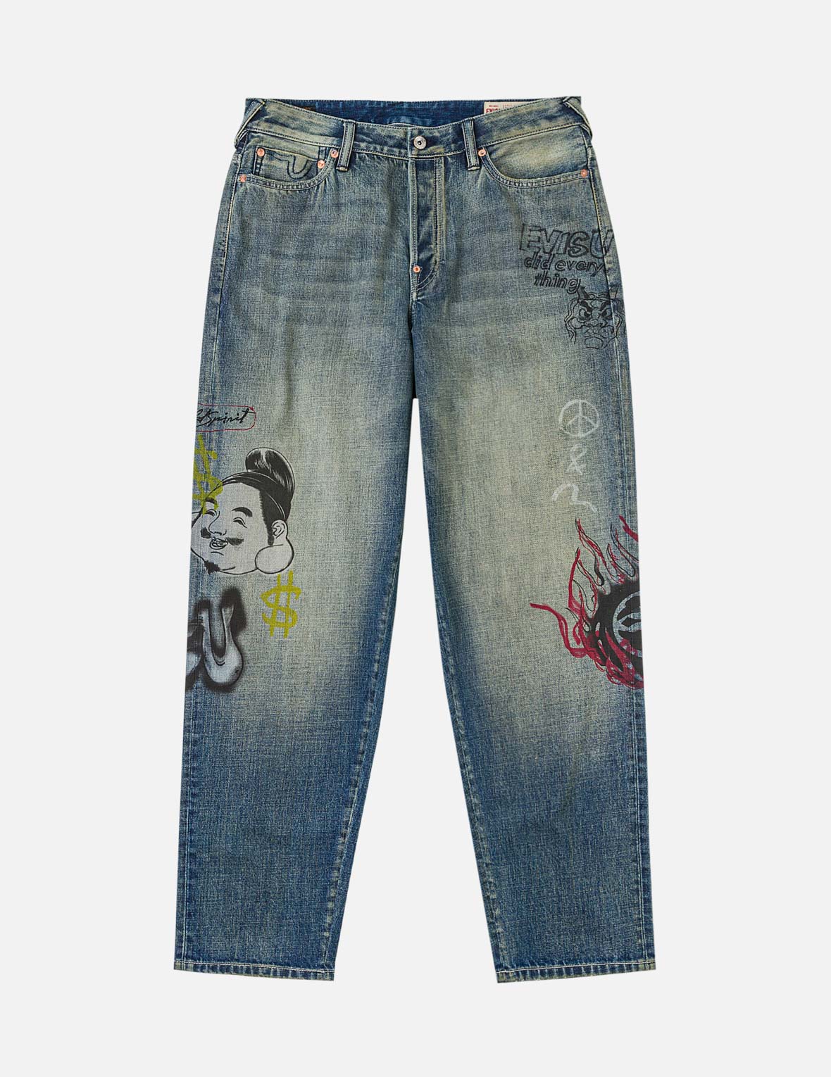 Allover Graffiti Printed Denim Jeans #2030 – EVISU