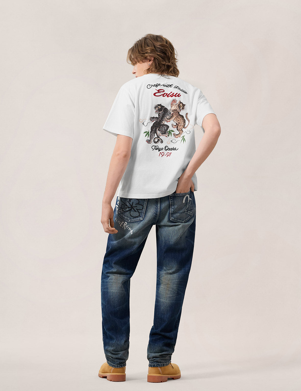 Hand-Drawn Printed Jeans #2020