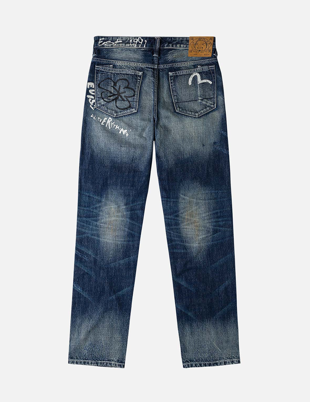 Hand-Drawn Printed Jeans #2020