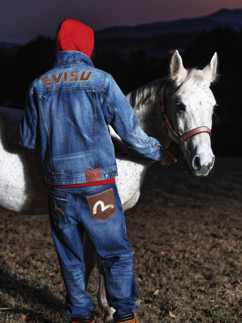 Seagull Appliqué Pocket Jeans #2030
