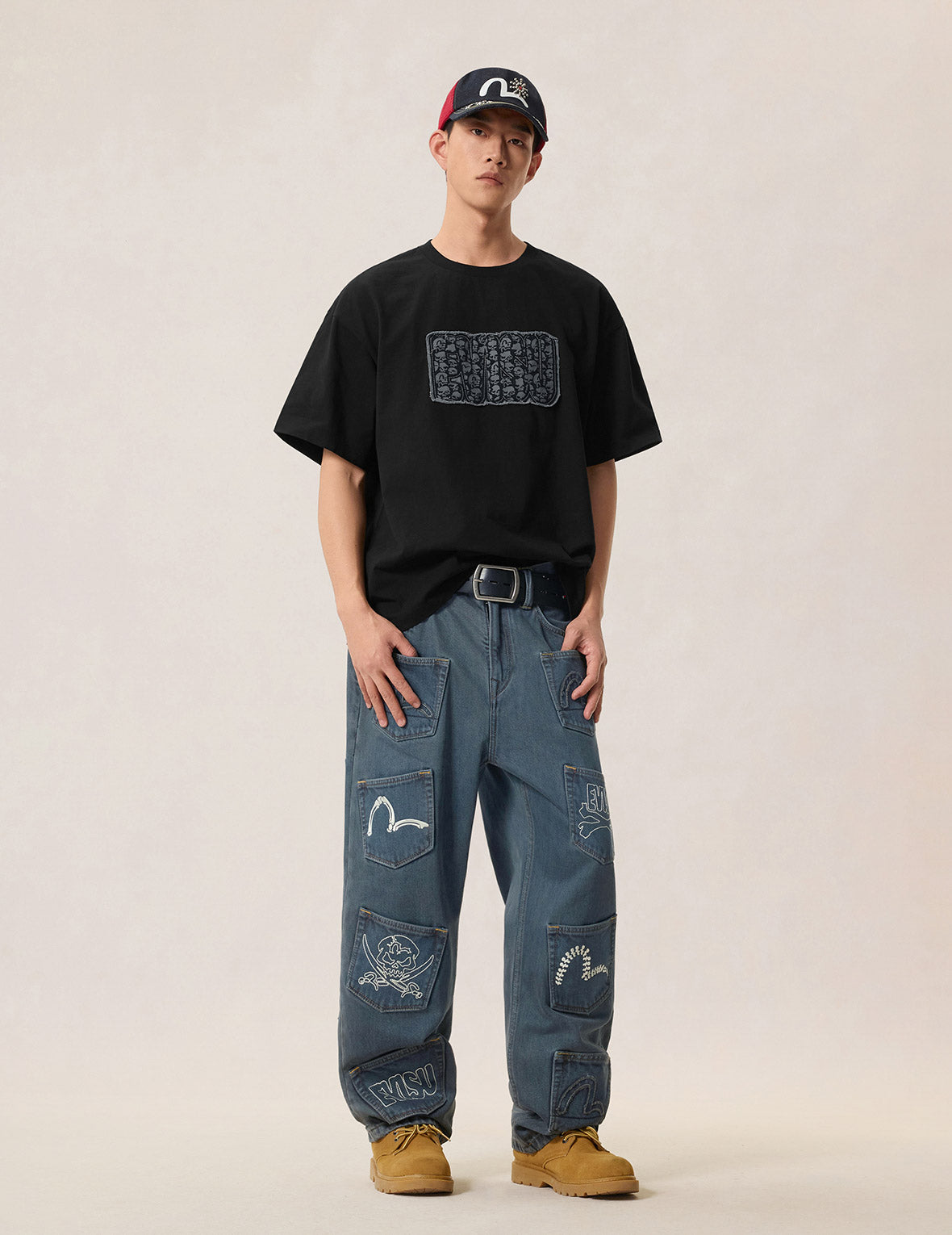 Skull Multi-Pocket Denim Jeans – EVISU