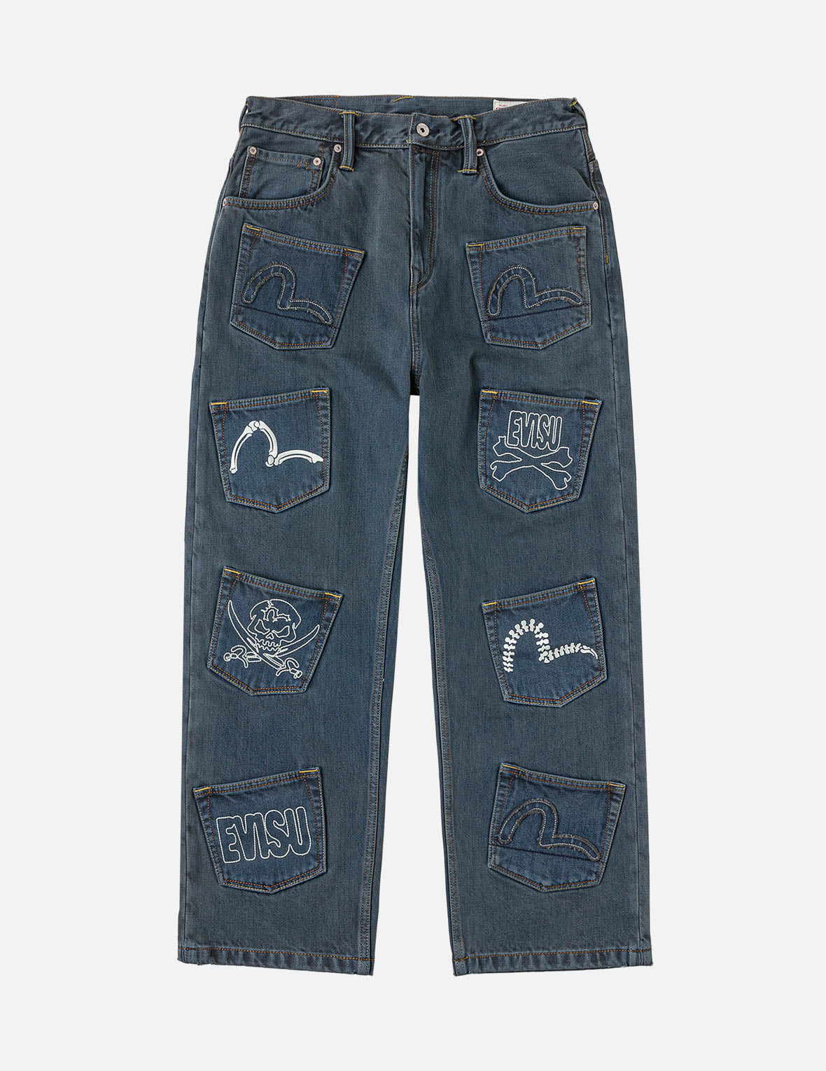 Skull Multi-Pocket Denim Jeans – EVISU