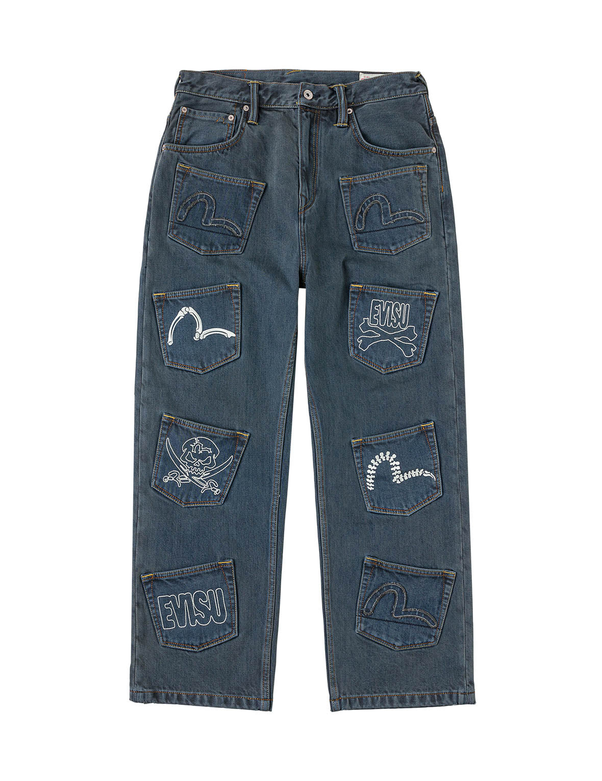 Skull Multi-Pocket Denim Jeans – EVISU