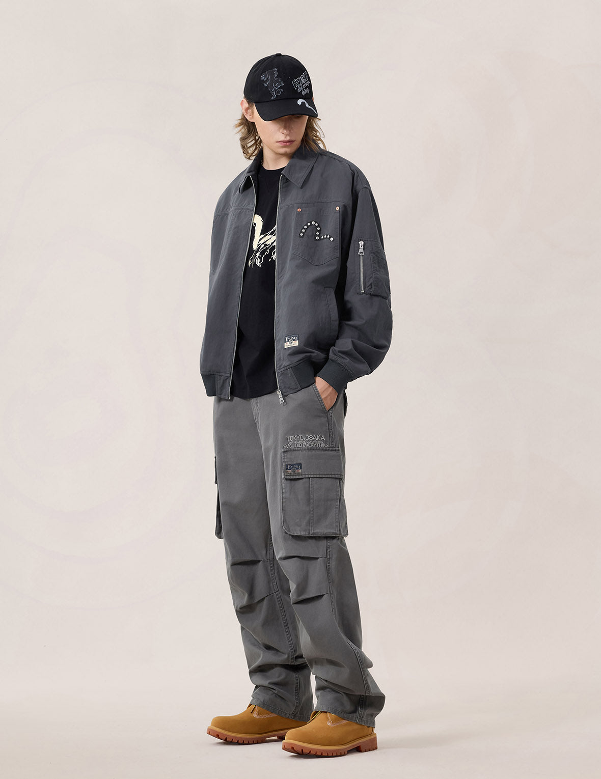 EVISU フライトジャケット Metal Studs Bomber Jacket – EVISU