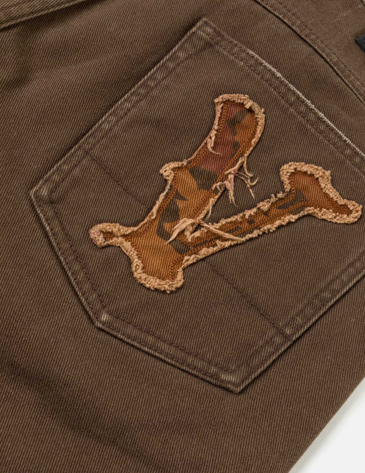 Ishigaki Camouflage Patchwork Denim Shorts