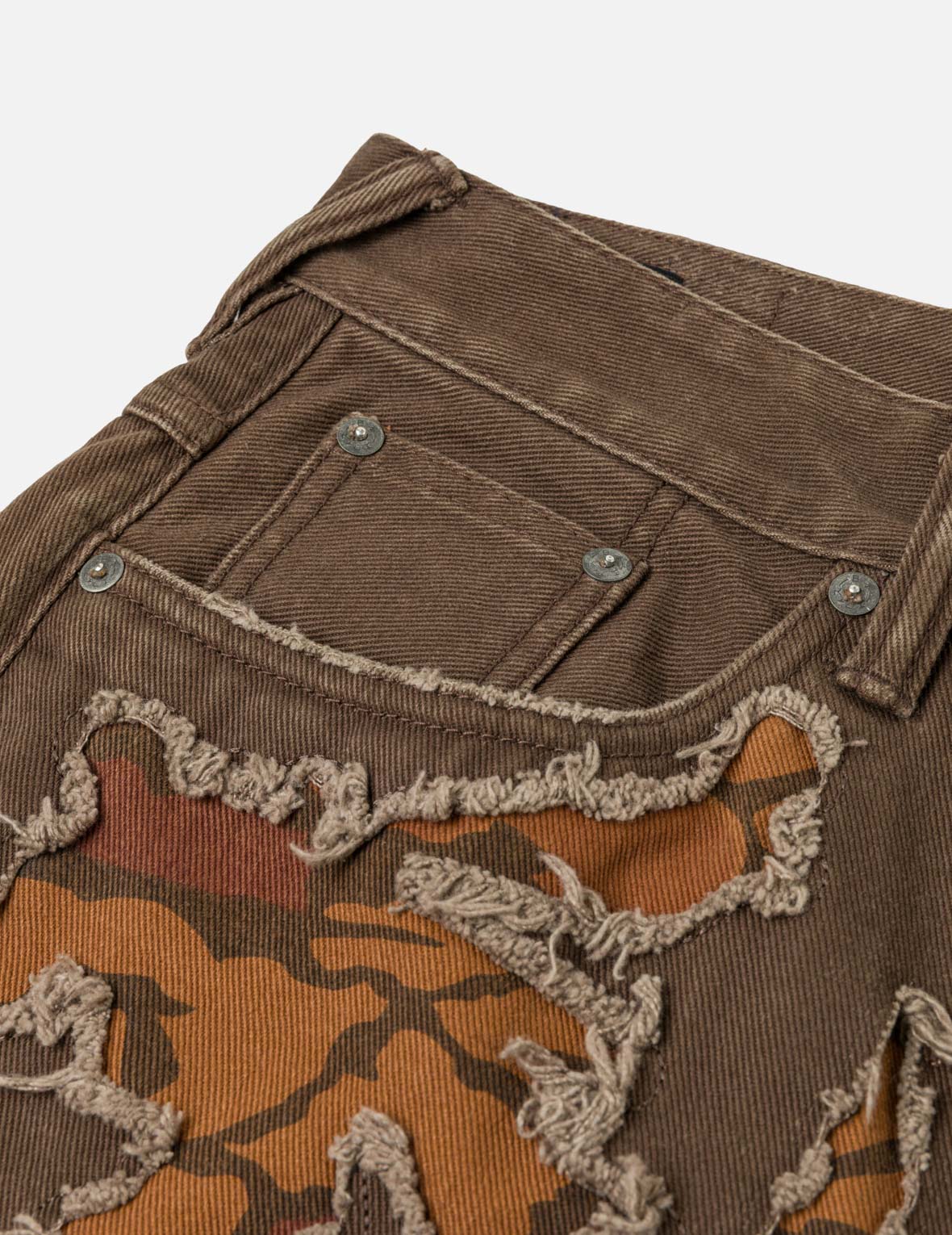 Ishigaki Camouflage Patchwork Denim Shorts – EVISU