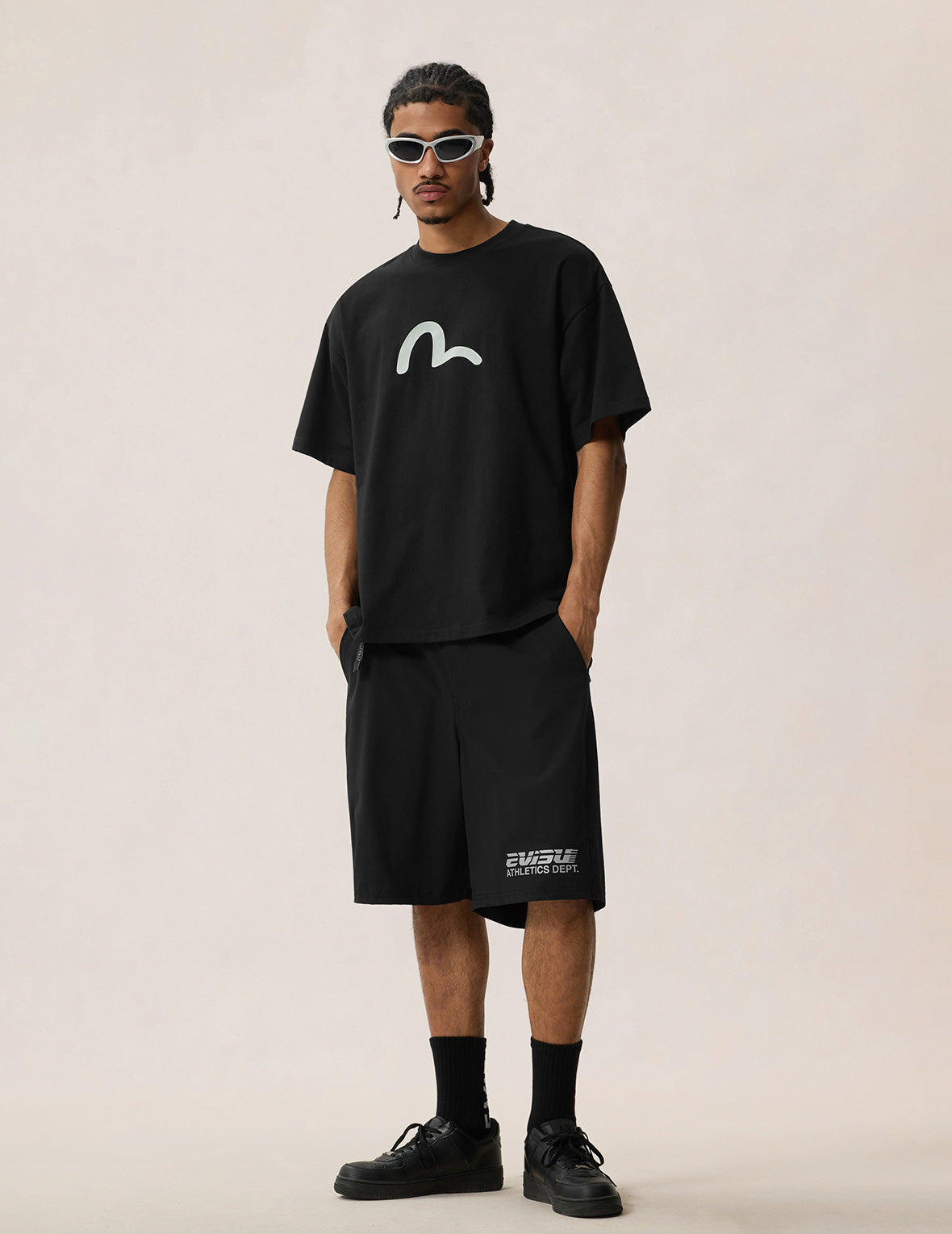 Belted-Waist Woven Shorts