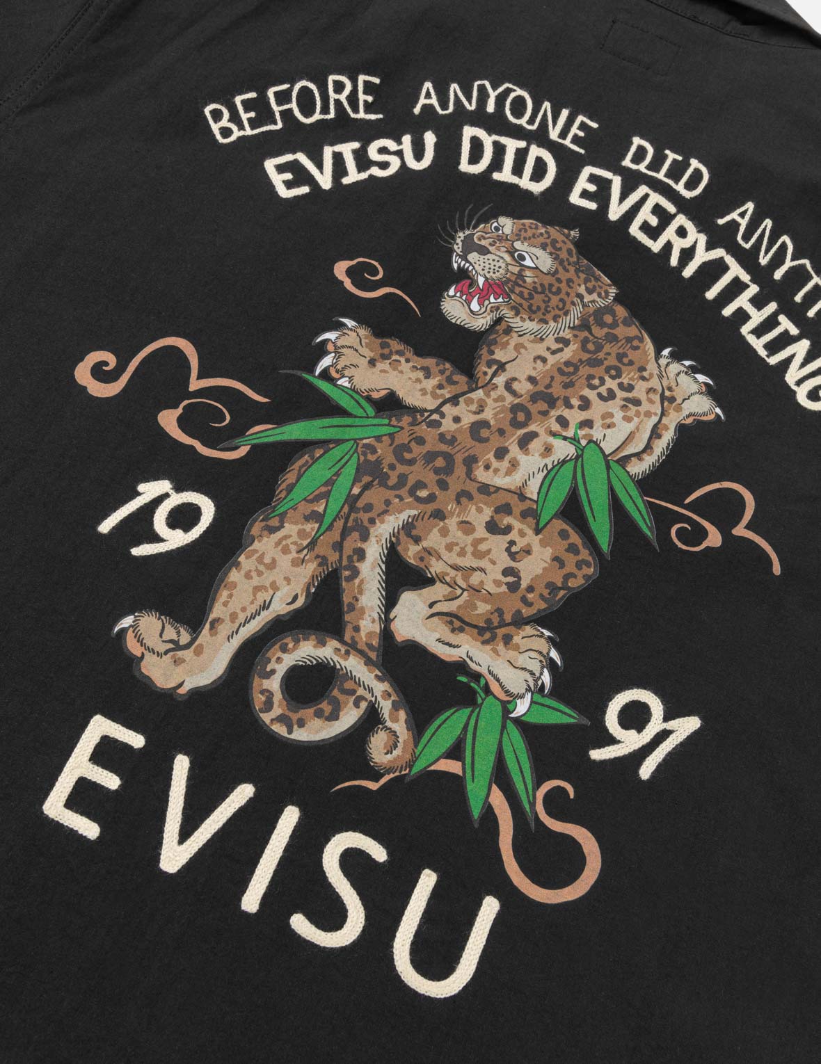 Leopard Print Logo Embroidery Shirt – EVISU
