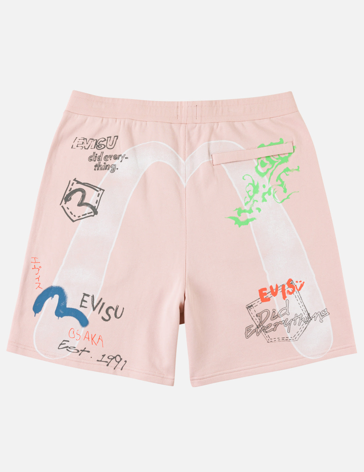 手绘大M印花运动短裤