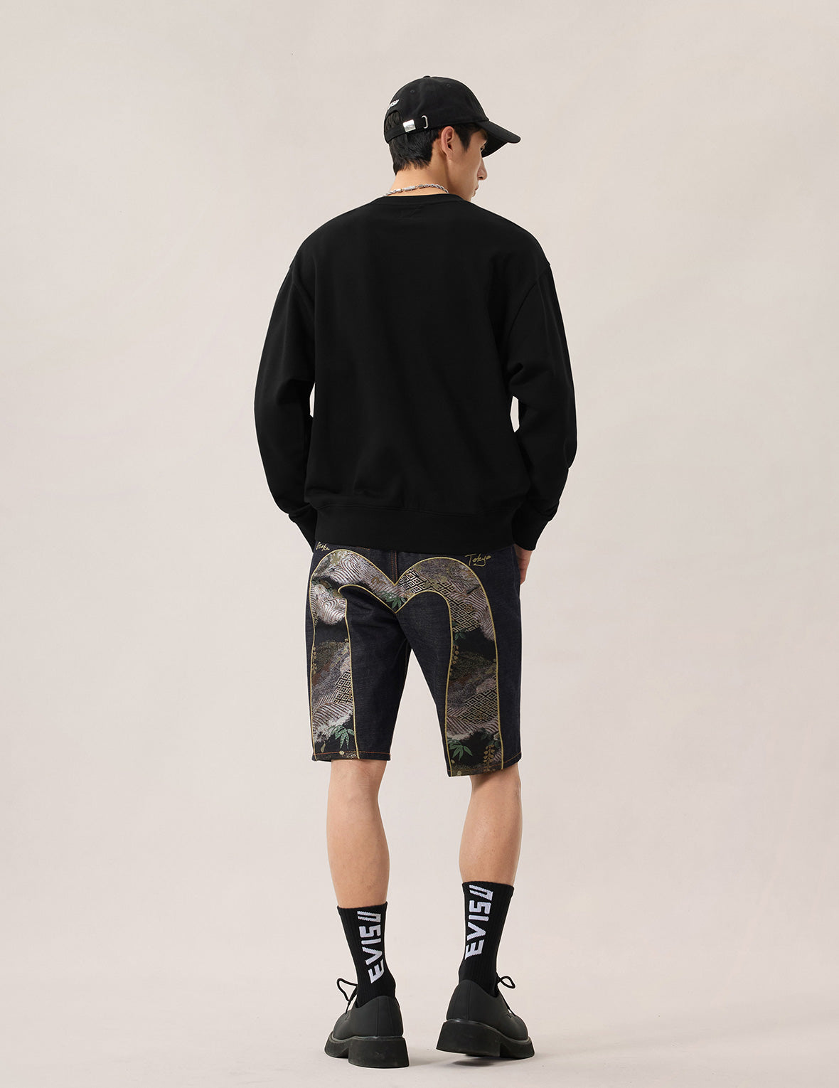 Japanese Print Brocade Pocket Sweatshirt
