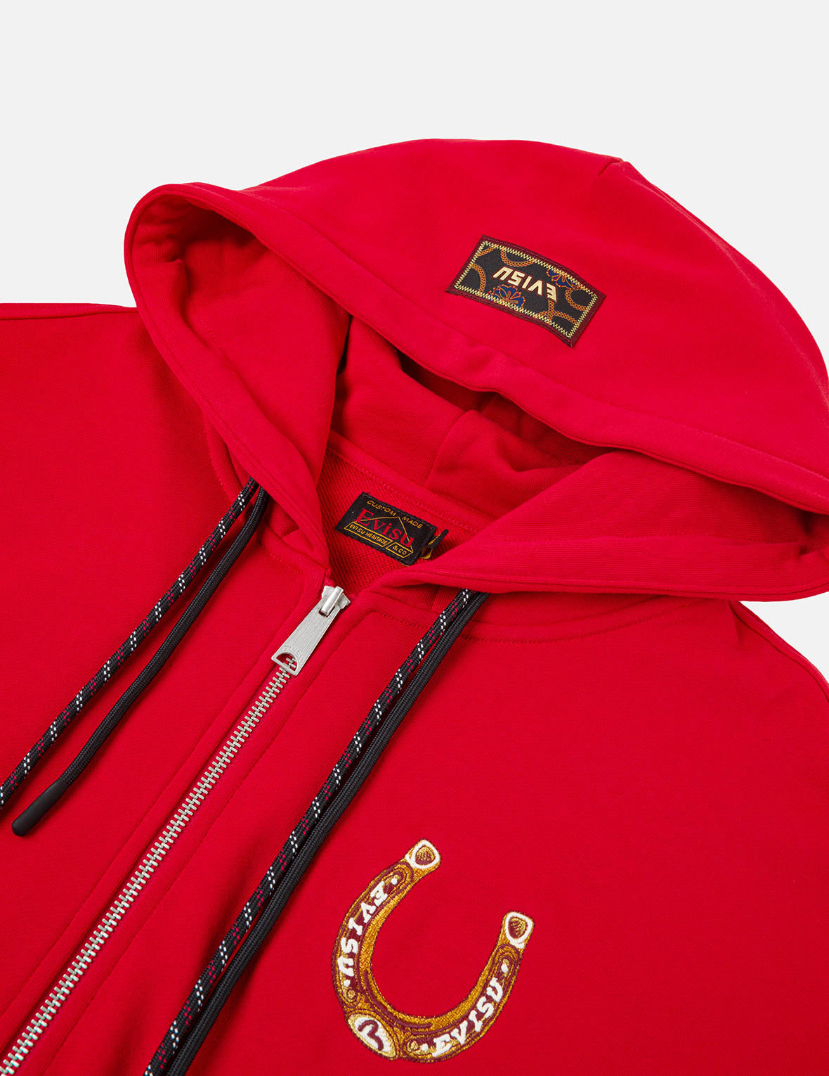 Year Of Horse Embroidery Zip-Up Hoodie - Red – EVISU