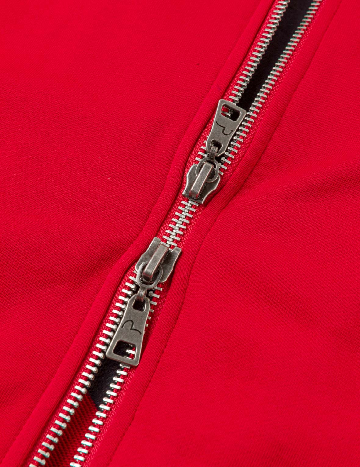 Poker Spade Embroidery Zip-up Hoodie - Red