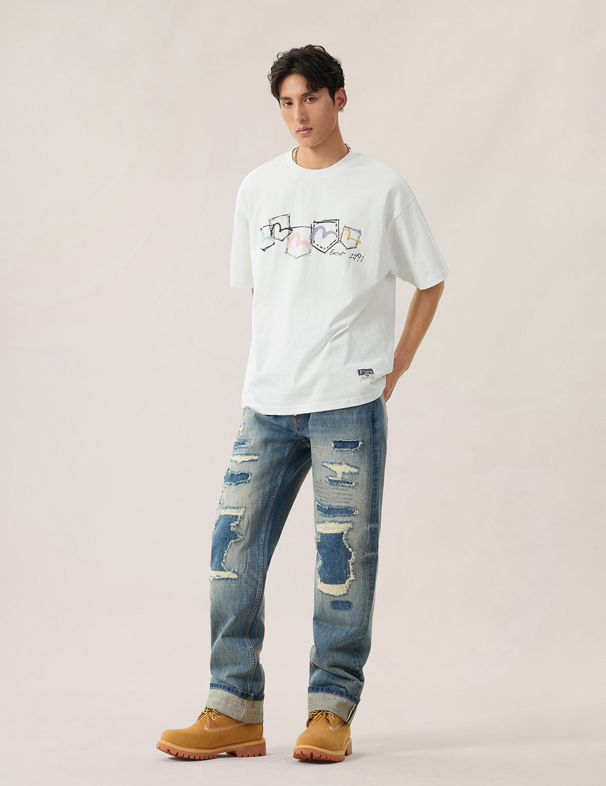 Hand-Drawn Multi-Pocket T-shirt – EVISU