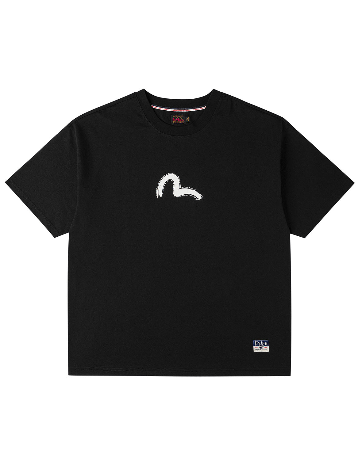 EVISU Tシャツ ブラック Hand-Brushed Daicock Print T-Shirt – EVISU