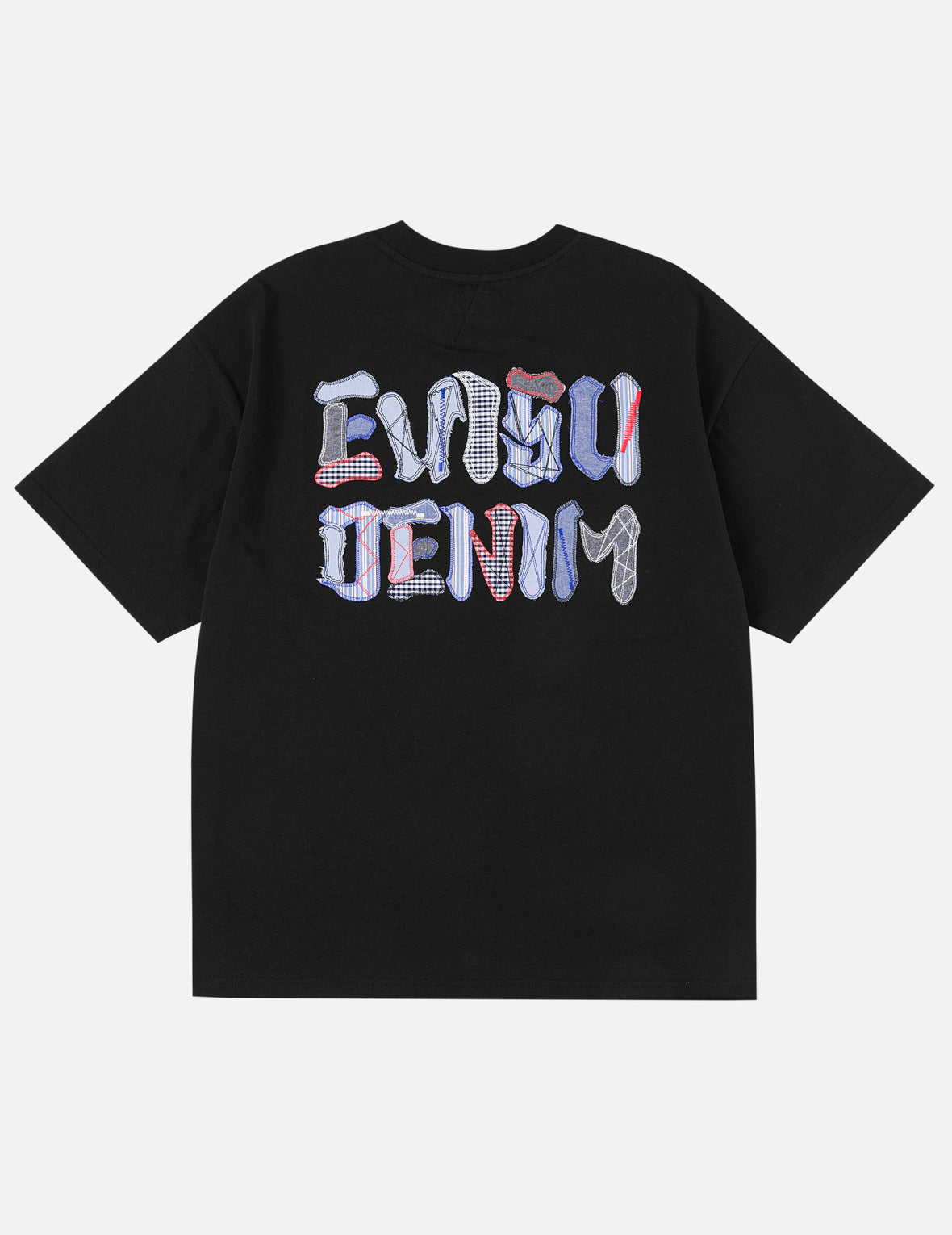Fabric-mix Patchwork Seagull and Logo Applique T-shirt – EVISU