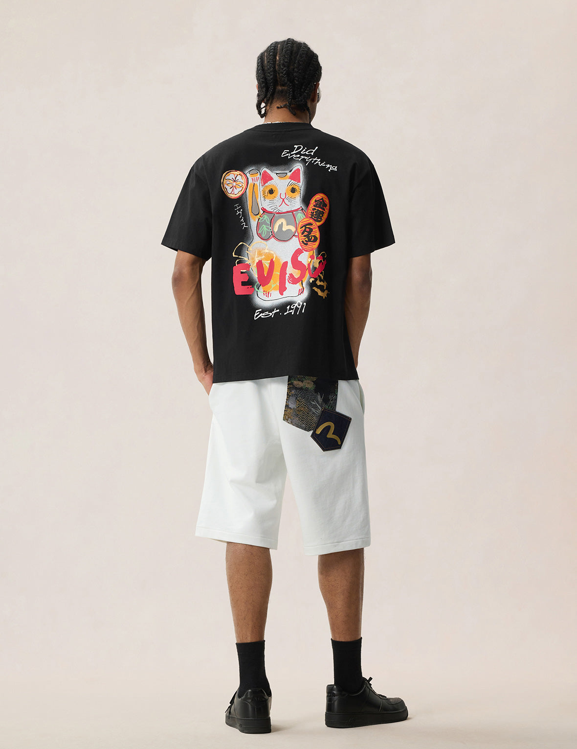 Hand-Drawn Fortune Cat T-shirt – EVISU