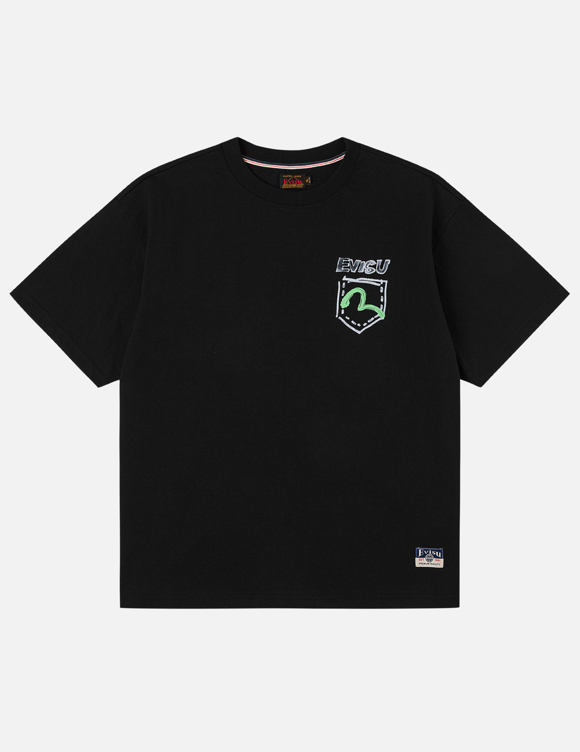 Hand-Drawn Fortune Cat T-shirt – EVISU