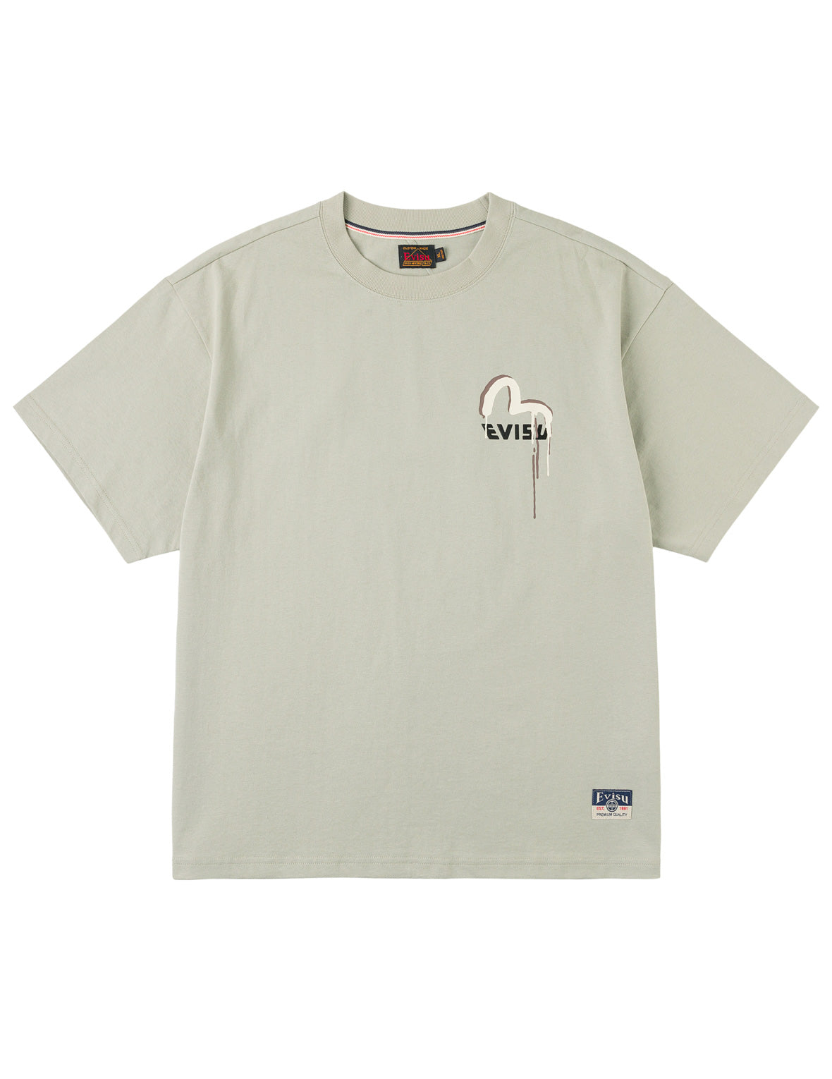 涂鸦标志及佛头印花T恤