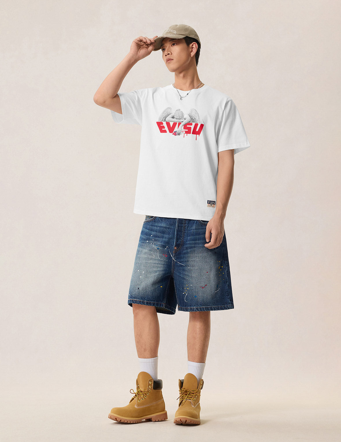 Angel and Aerosol Spray Paint Print T-shirt