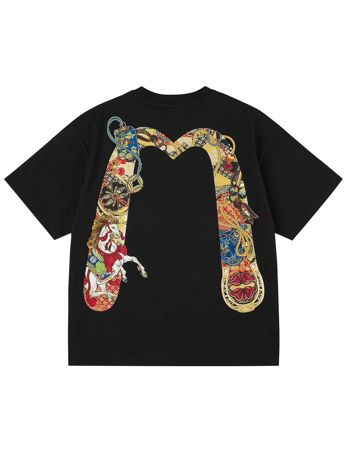 Year Of Horse Daicock Printed T-shirt - Black