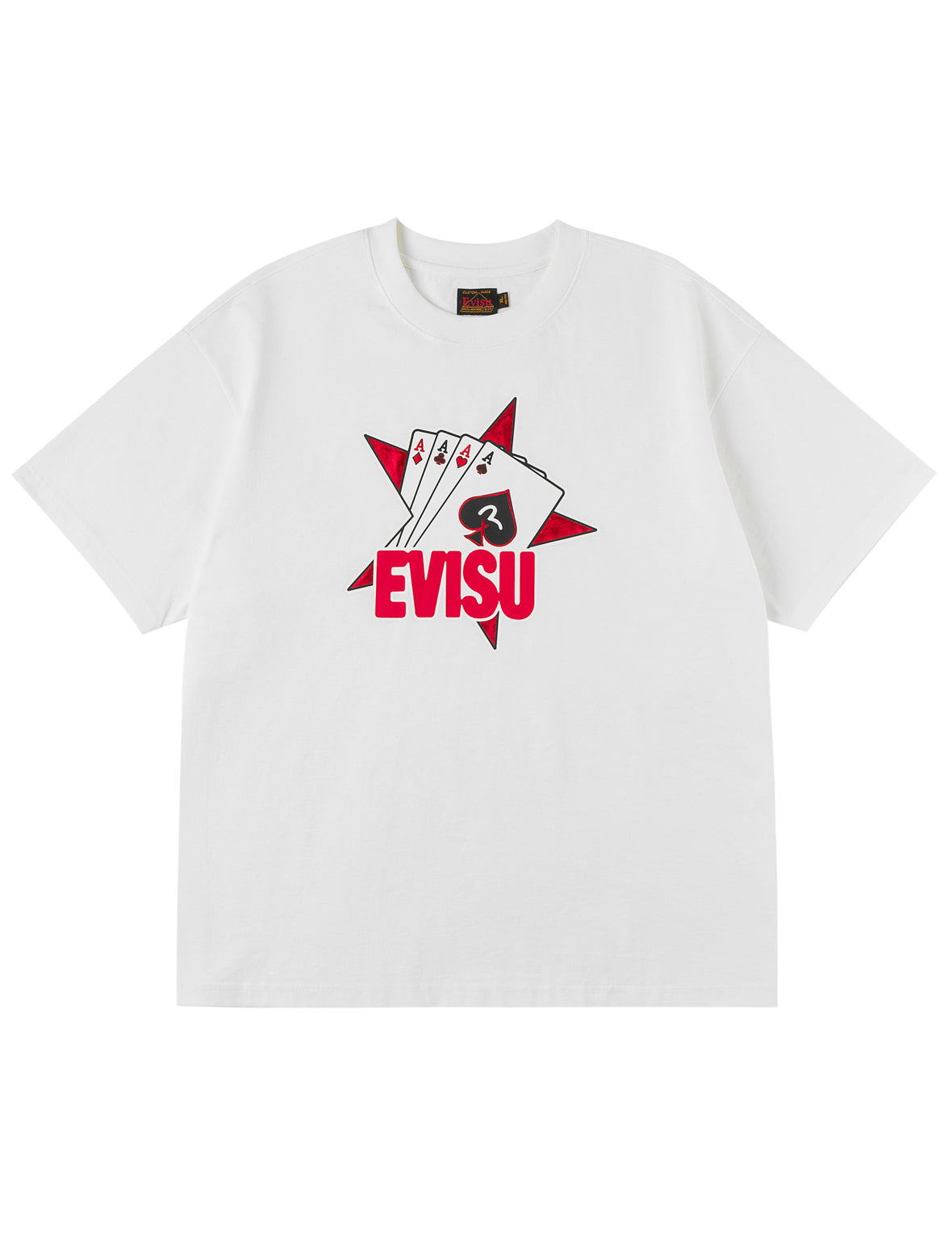 Poker Aces and Flocked Star T-shirt - White – EVISU