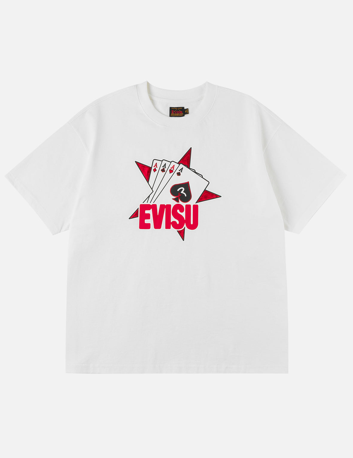 Poker Aces and Flocked Star T-shirt - White – EVISU