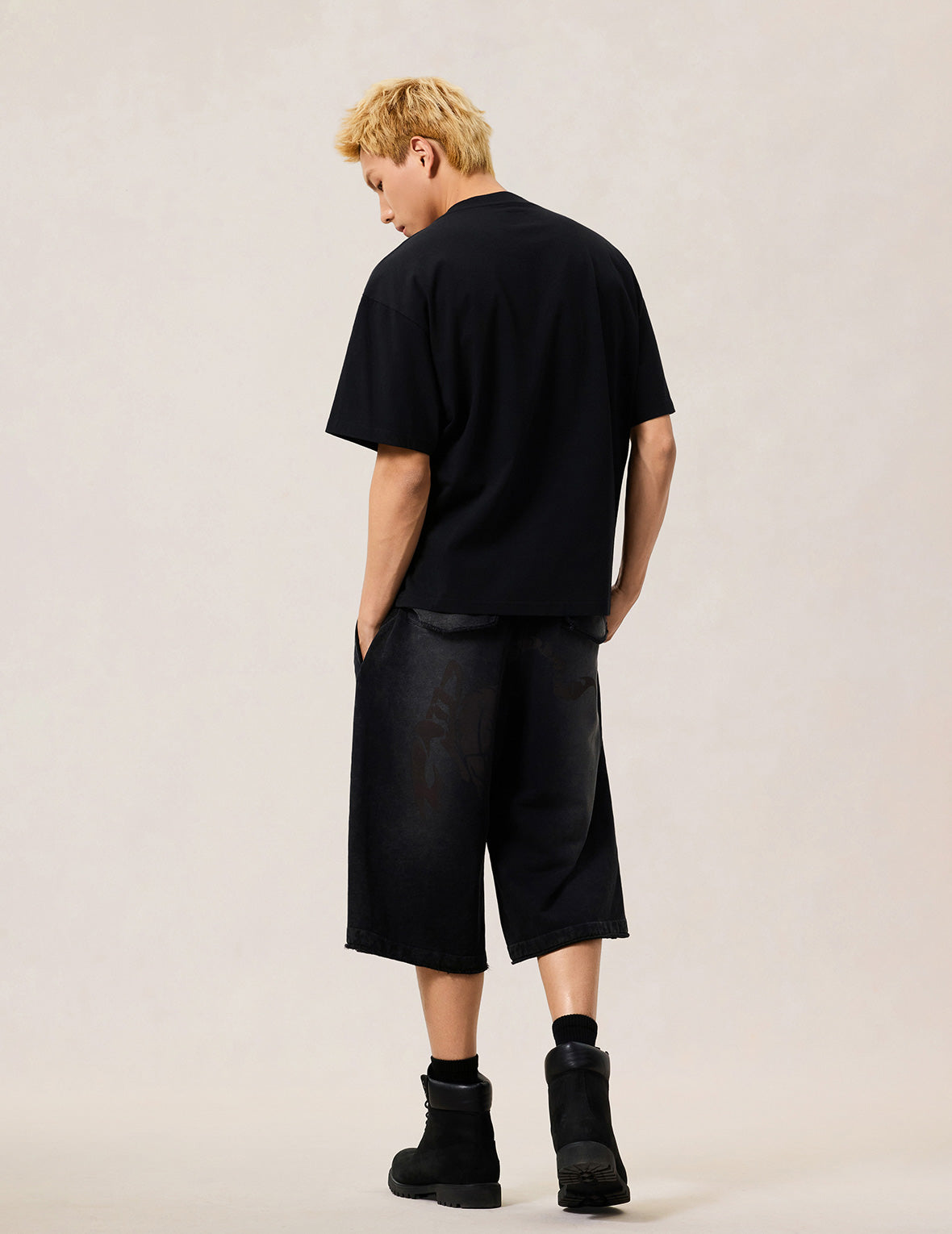 Distressed Ishigaki Camouflage Applique Logo T-shirt