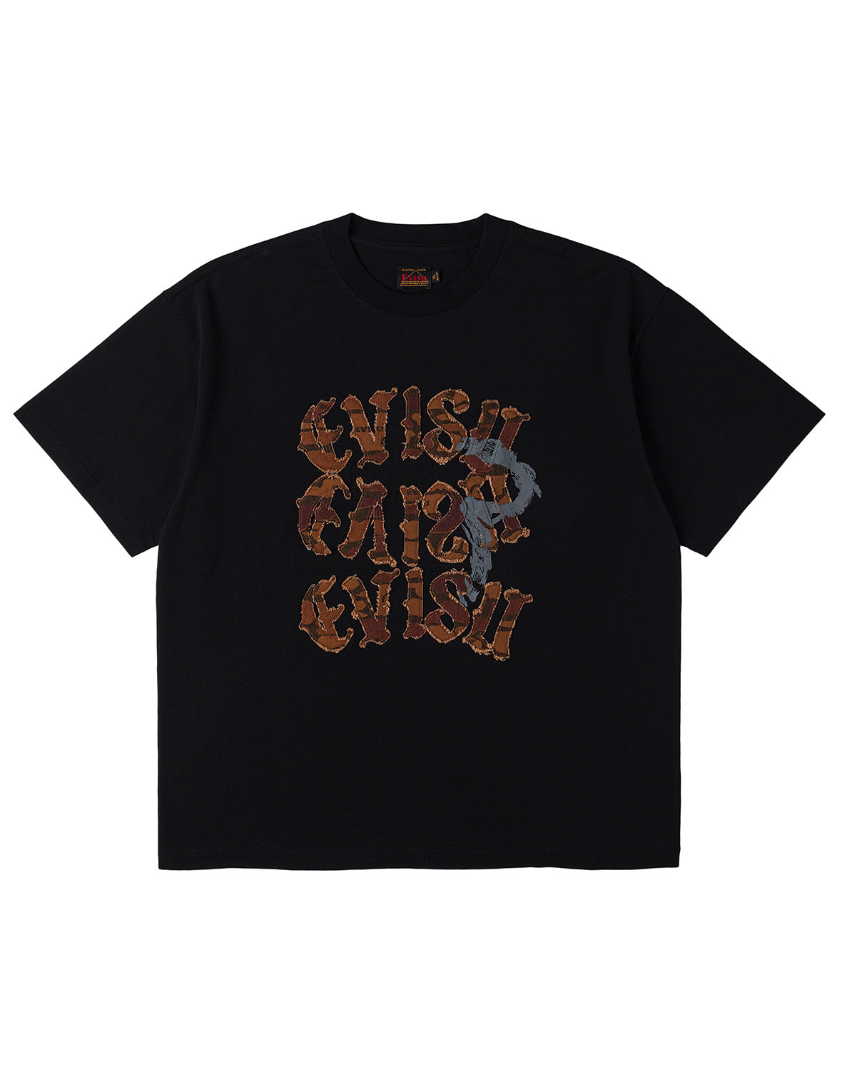 Distressed Ishigaki Camouflage Applique Logo T-shirt