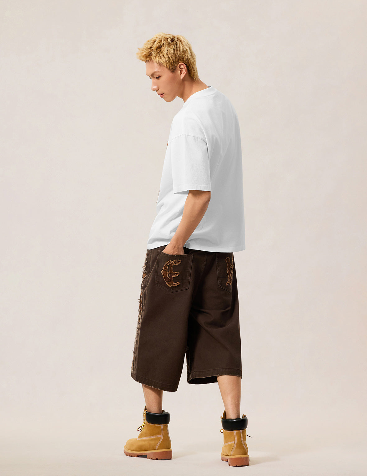 Distressed Ishigaki Camouflage Applique Logo T-shirt