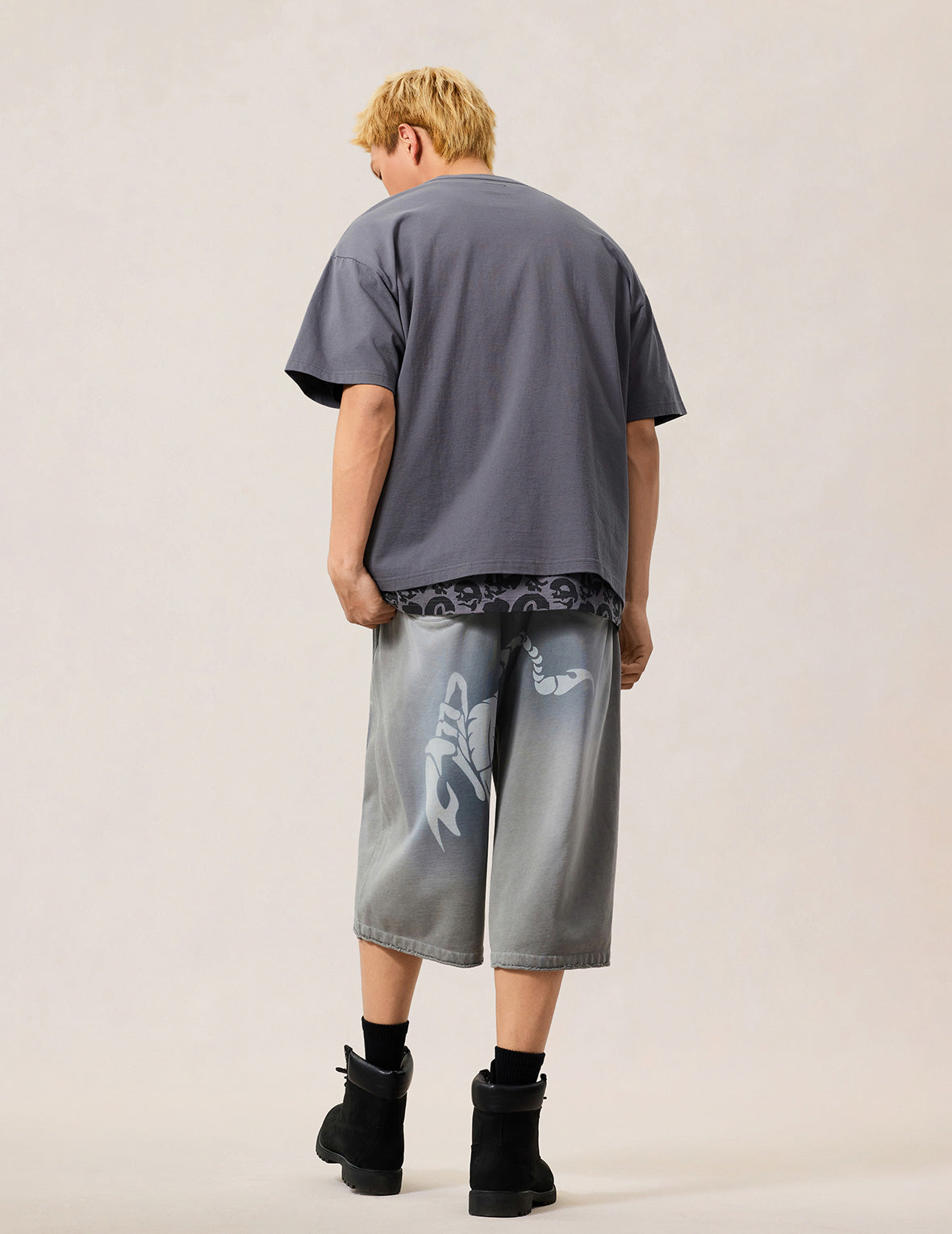 Skull Ishigaki Camouflage Applique T-shirt