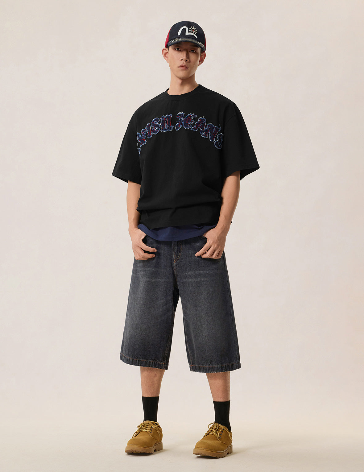 Evisu Jeans Logo Distressed Tee – EVISU