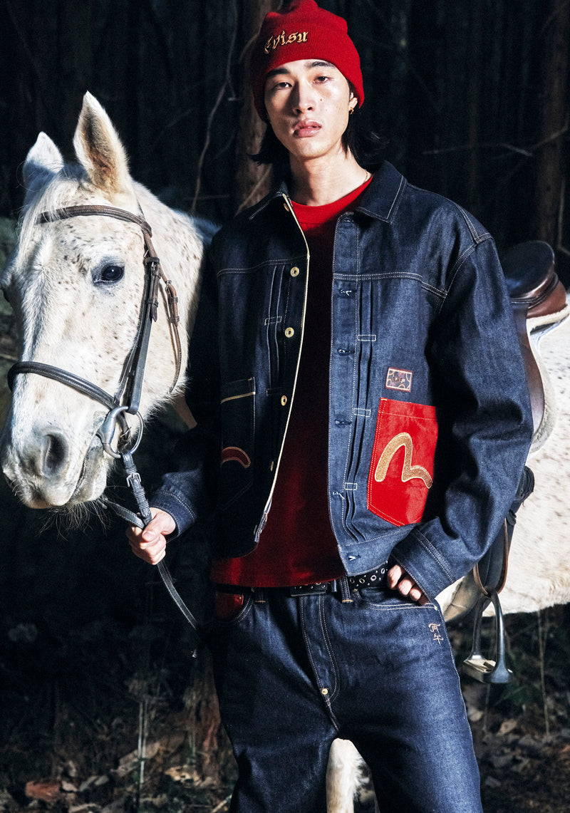 EVISU スタッズ　ビーニー Evisu Logo Embroidery Beanie - Red – EVISU