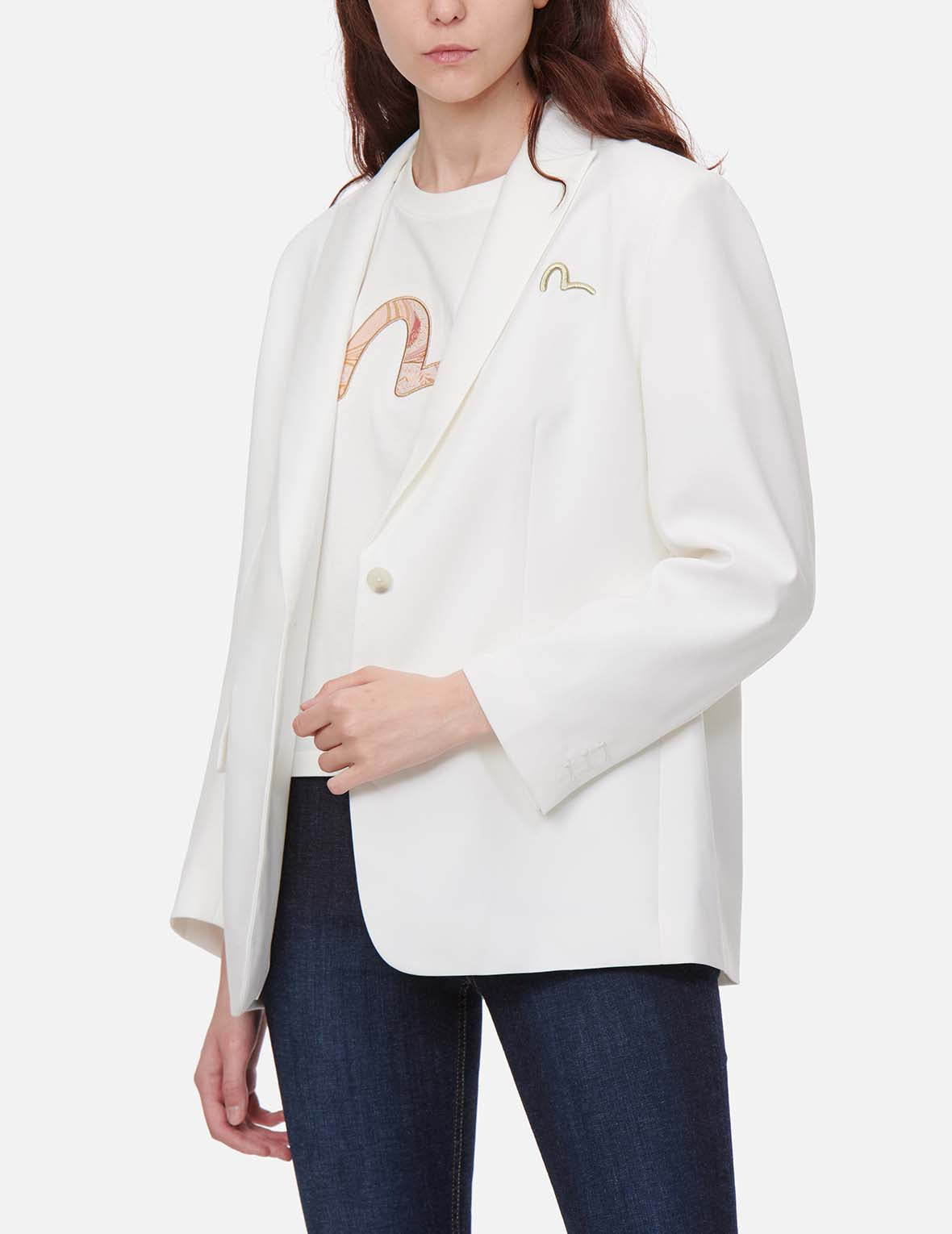 アウターその他 Off-White Woman Blazer Blue OWEF116F23FAB001 4700 Off-Whiteアウトレット：ジャケット レディース - ブルー